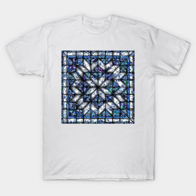 Blue Onion Quilt T-Shirt by Zodiart